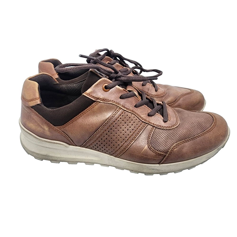 ECCO DANISH DESIGN ASTIR LITE MEN 9-9.5/43 BROWN LEATHER SNEAKERS/SHOES GOLF